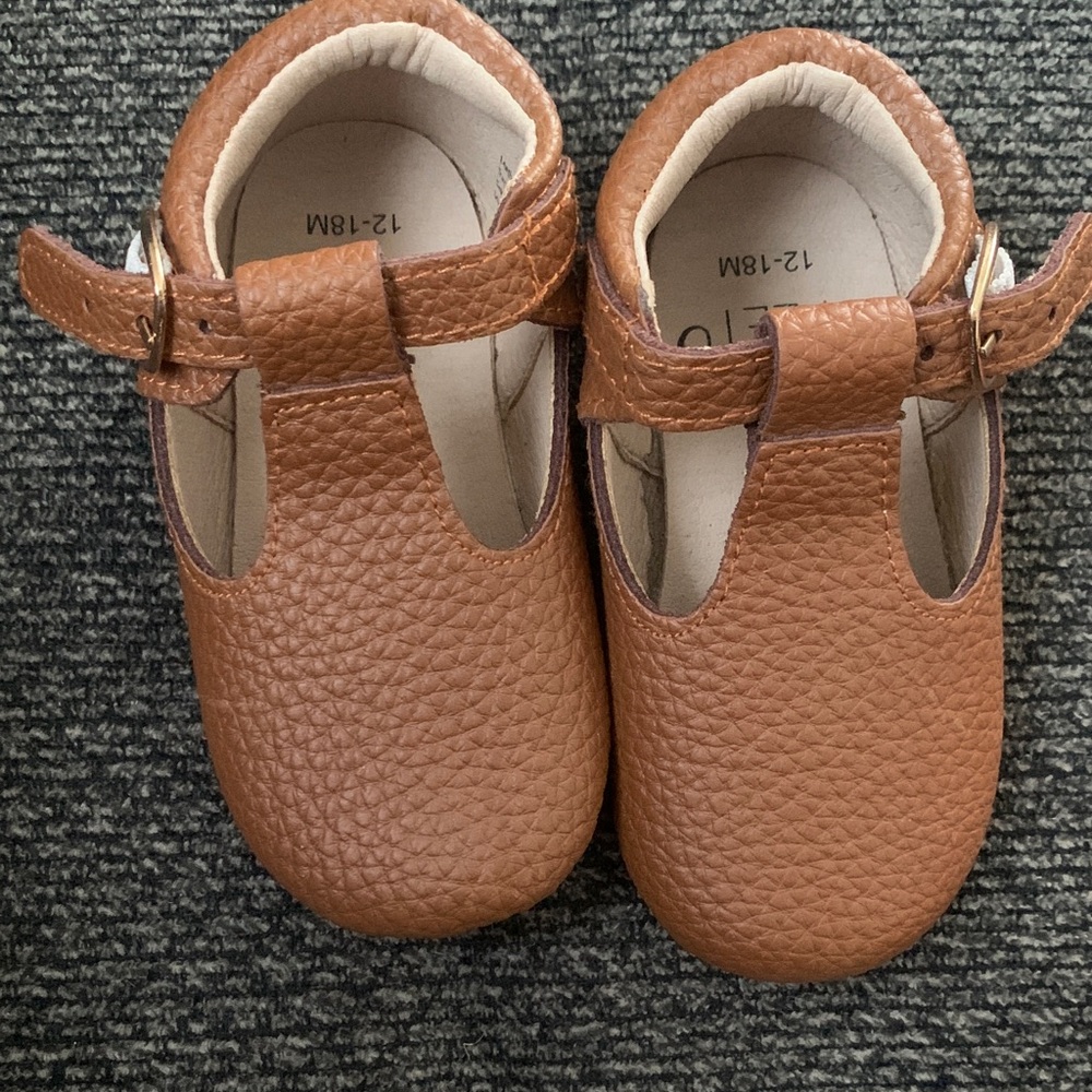 Brown Leather Kids Shoes